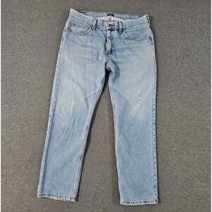 Lee Regular Fit Light Blue Denim Jeans Mens 34x30 Straight Leg Vintage Style
